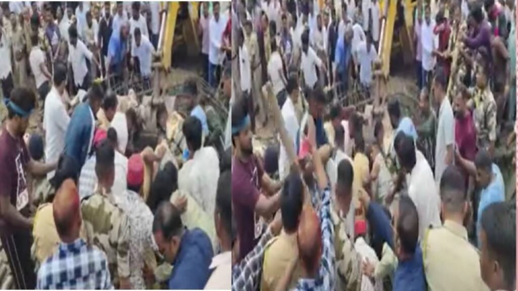 मिरजमध्ये मोठी दुर्घटना; सिव्हिल हॉस्पिटलच्या प्रवेशद्वाराचा स्लॅब कोसळला, 7 जण जखमी